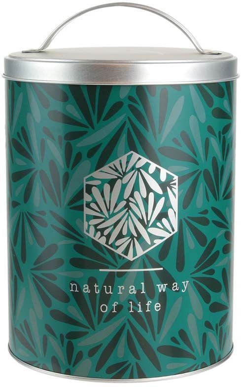 Boite ronde en métal natural life Motif complet