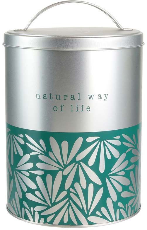 Boite ronde en métal natural life Moitié argenté