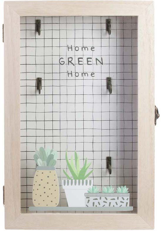 Boite à clés en bois Home green home