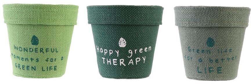 Pot de fleur jute plastifiée My Little Market (Lot de 3) 8.5 cm