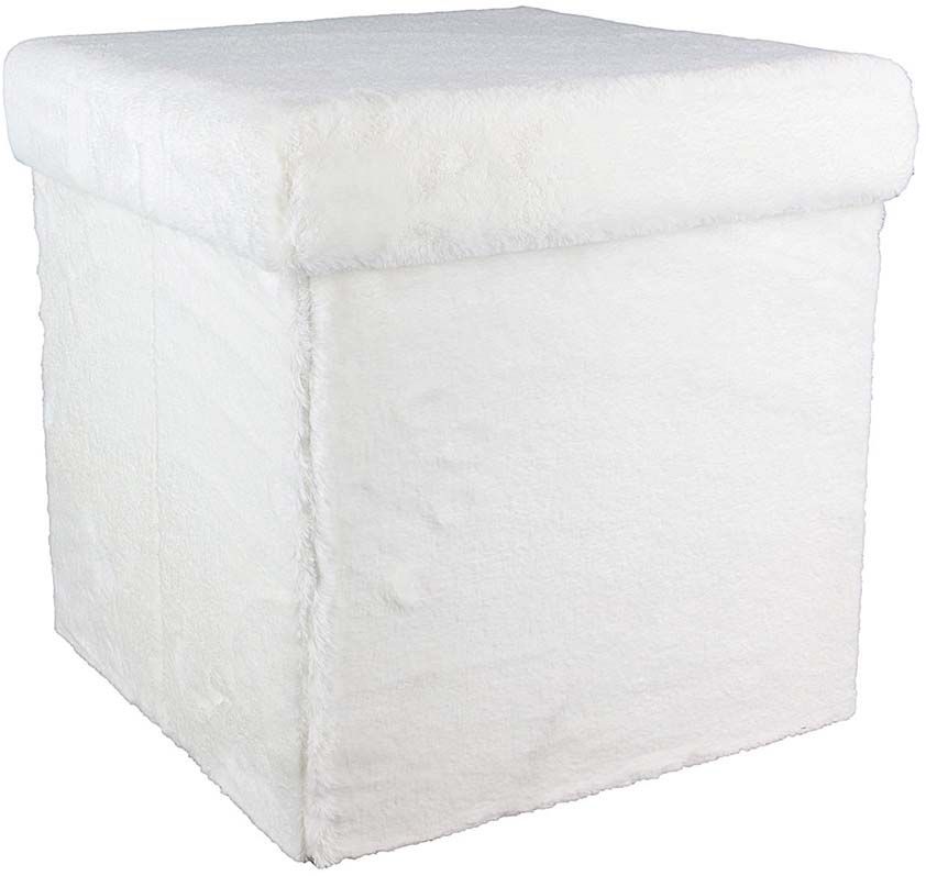 Pouf pliable imitation fourrure