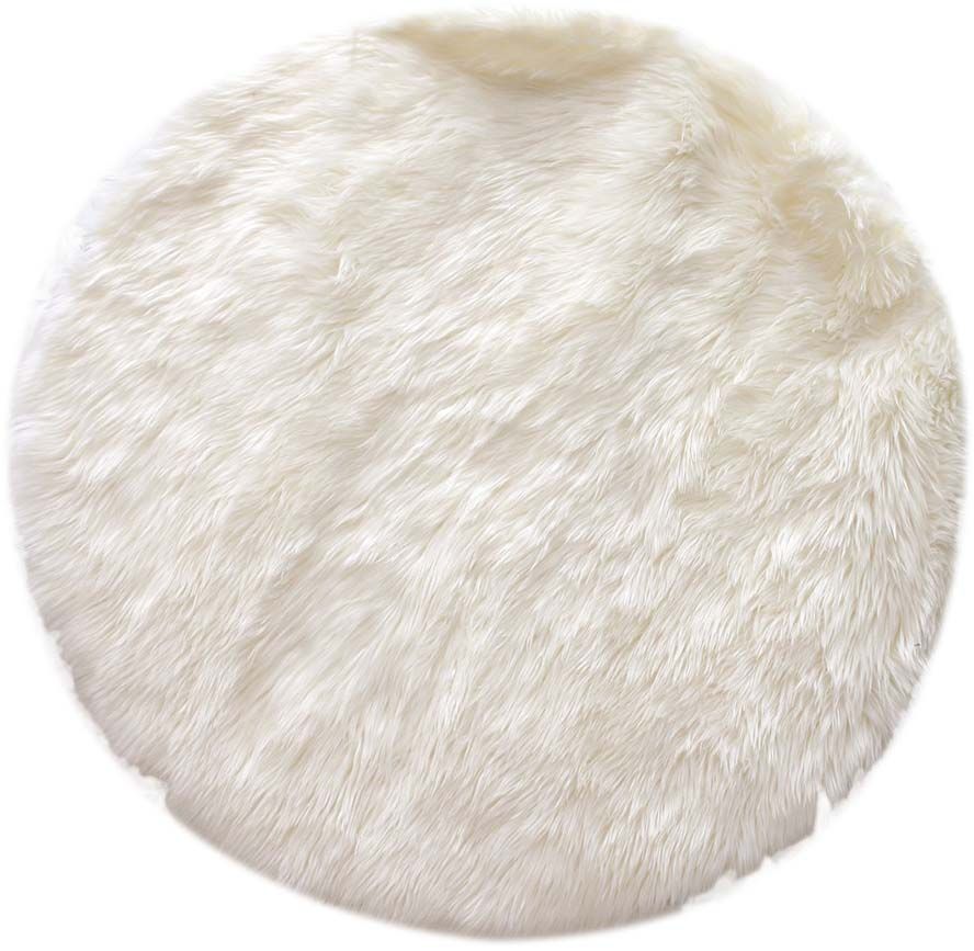 Tapis rond imitation fourrure 115 cm