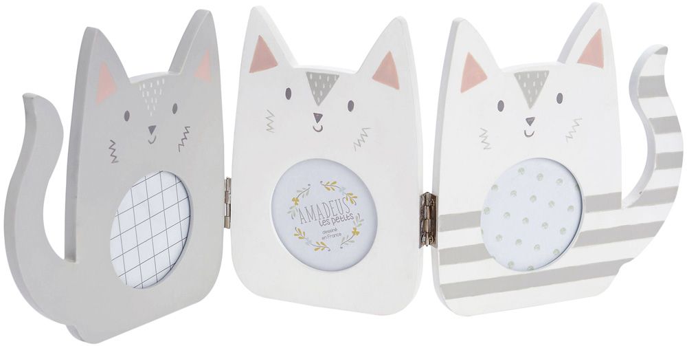 Cadre photos 3 petits chats