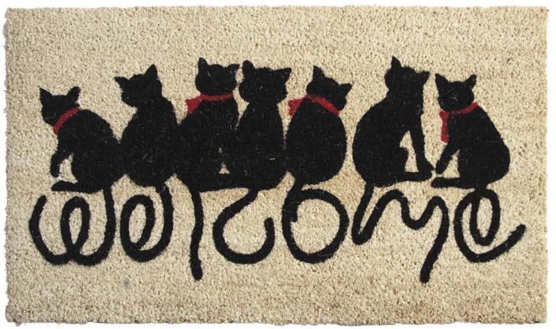 Paillasson chats Welcome en coco et latex