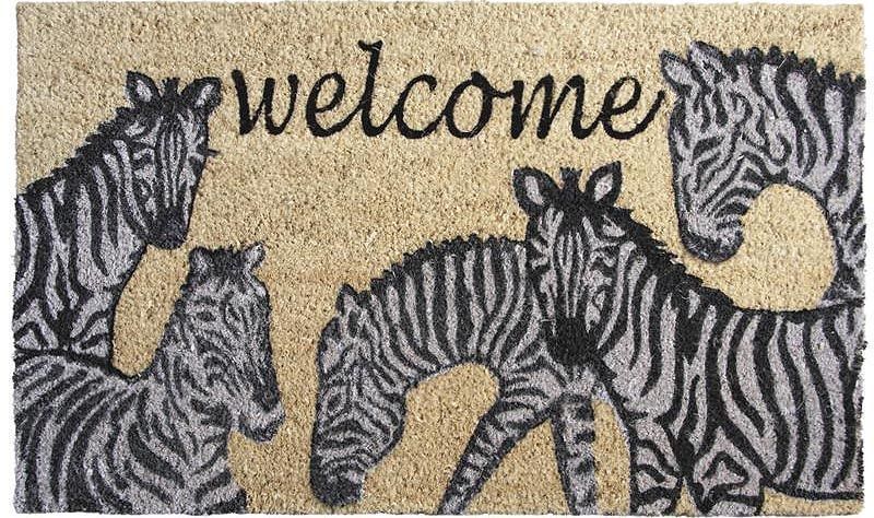 Paillasson Zèbres Welcome en coco et latex