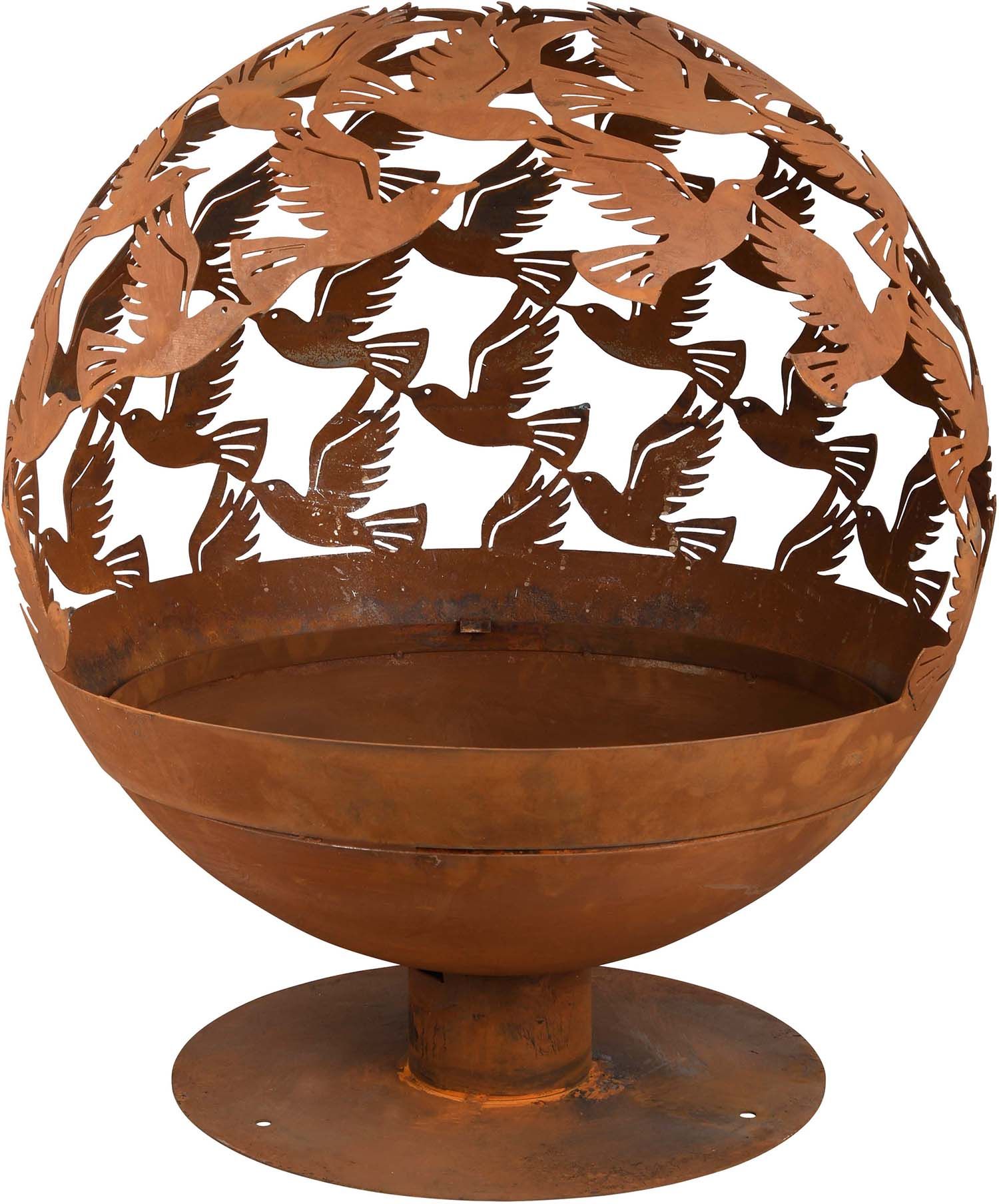 Brasero rond découpe oiseaux