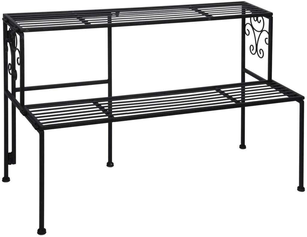 Etagère à plantes pliante en fer 2 niveaux