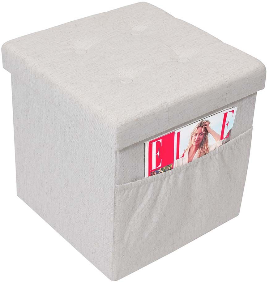 Pouf coffre pliable avec range magazines