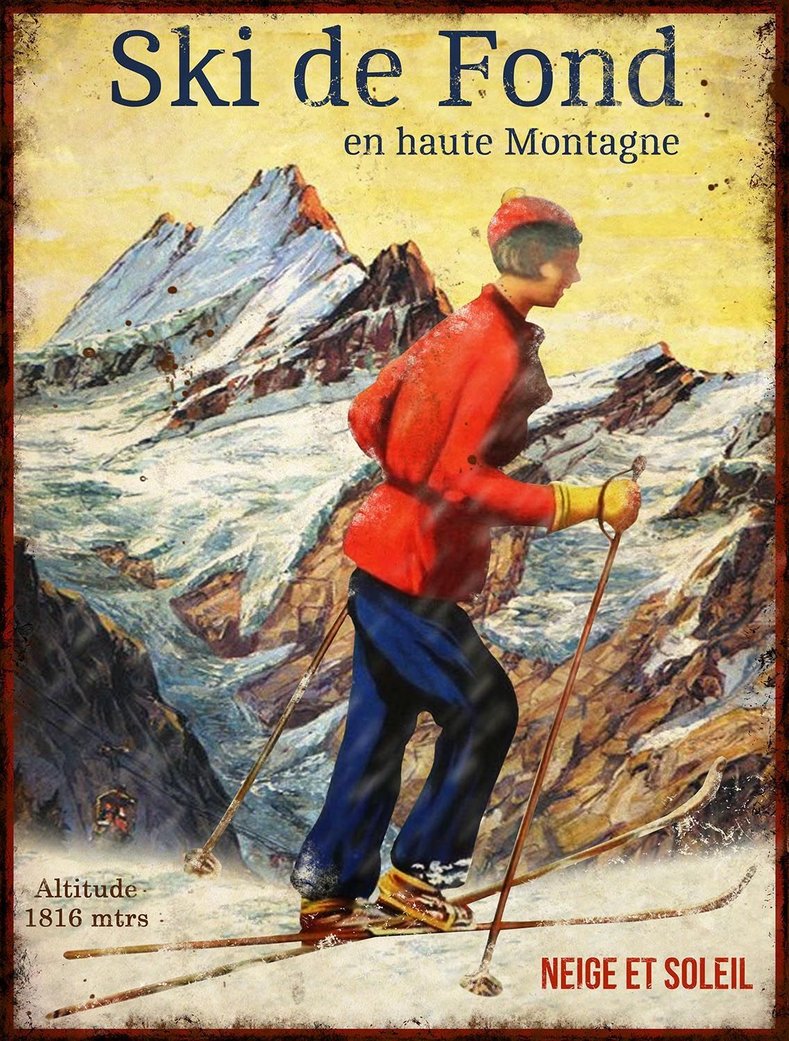 Plaque décorative Ski de fond