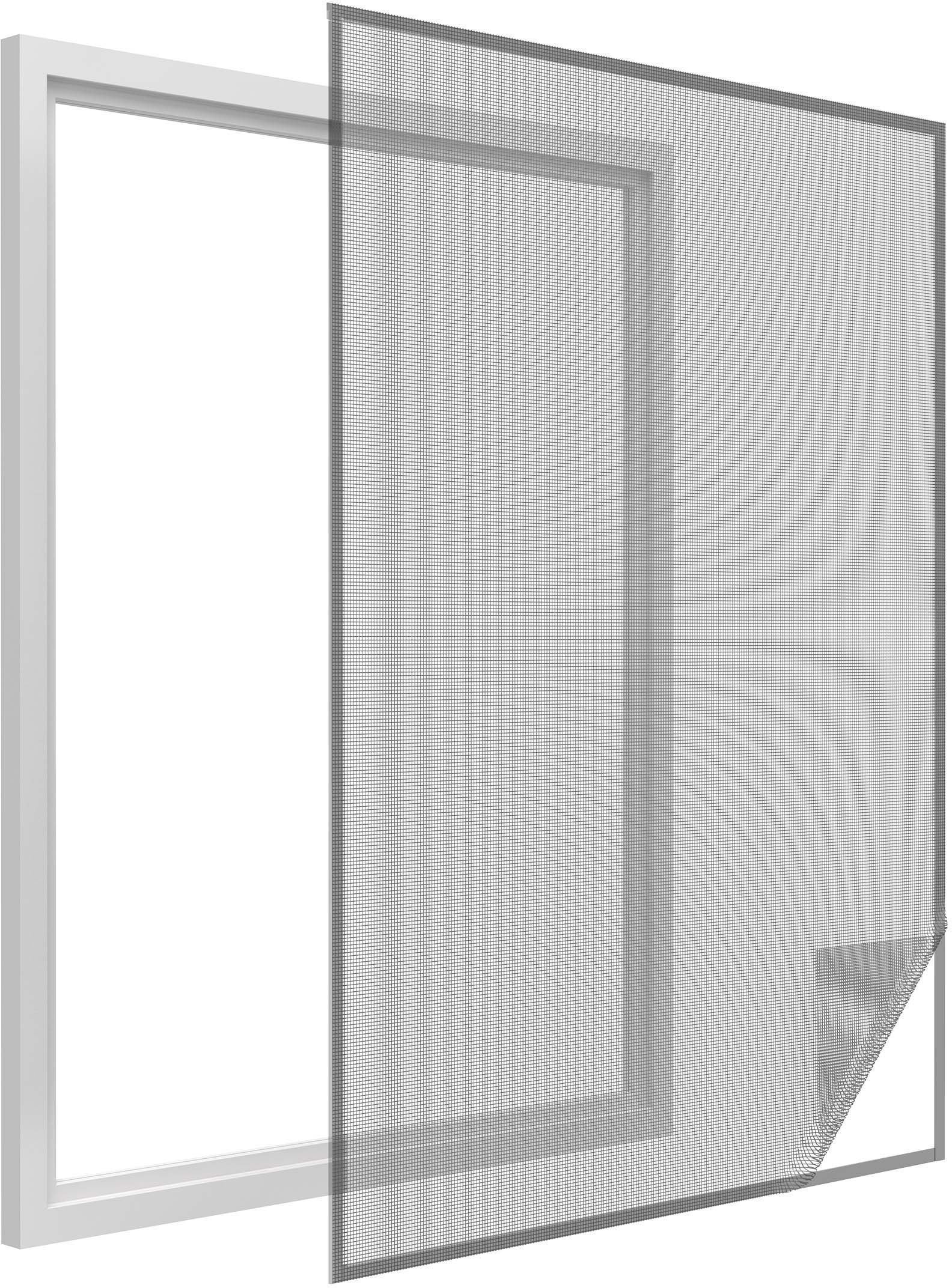 Toile moustiquaire pour fenêtre avec bande de fixation 110 x 130 cm