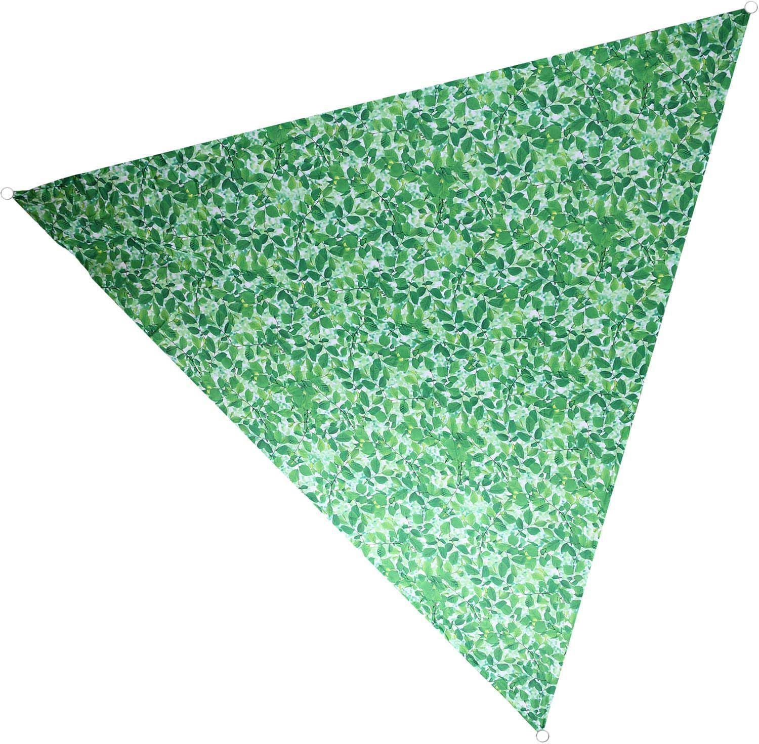 Voile d'ombrage triangulaire avec sac de rangement Motif feuilles