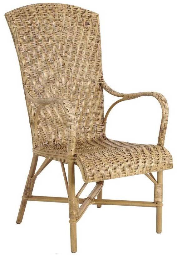 Fauteuil en manau et lame de rotin antique