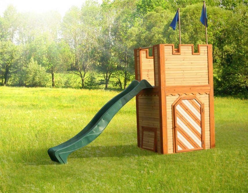 Chateau fort Arthur en cèdre avec toboggan