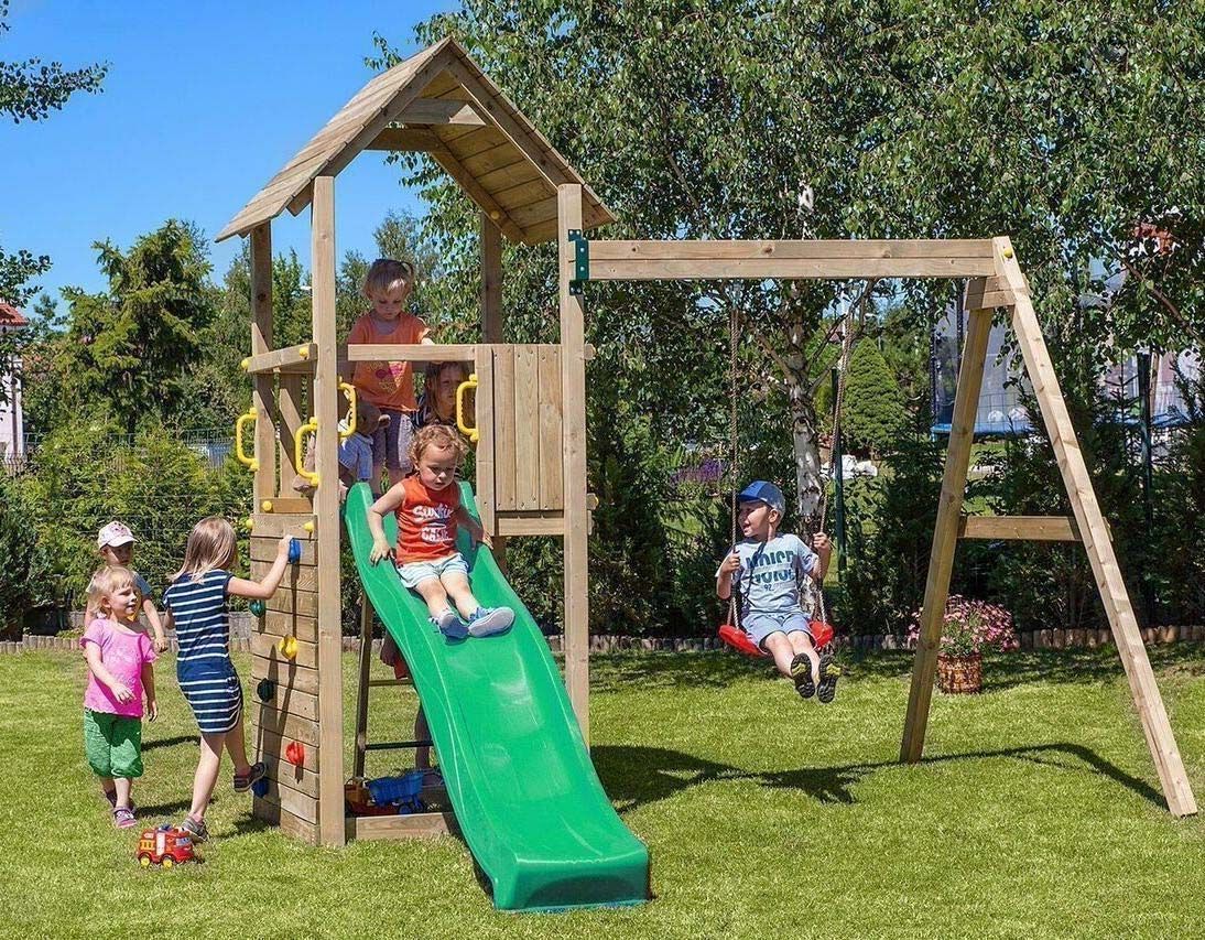 Plateforme de jeux en bois Carol Tour + toboggan + balançoire