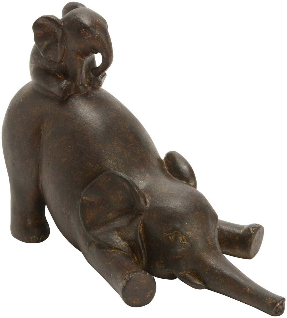 Maman et bébé éléphants en résine