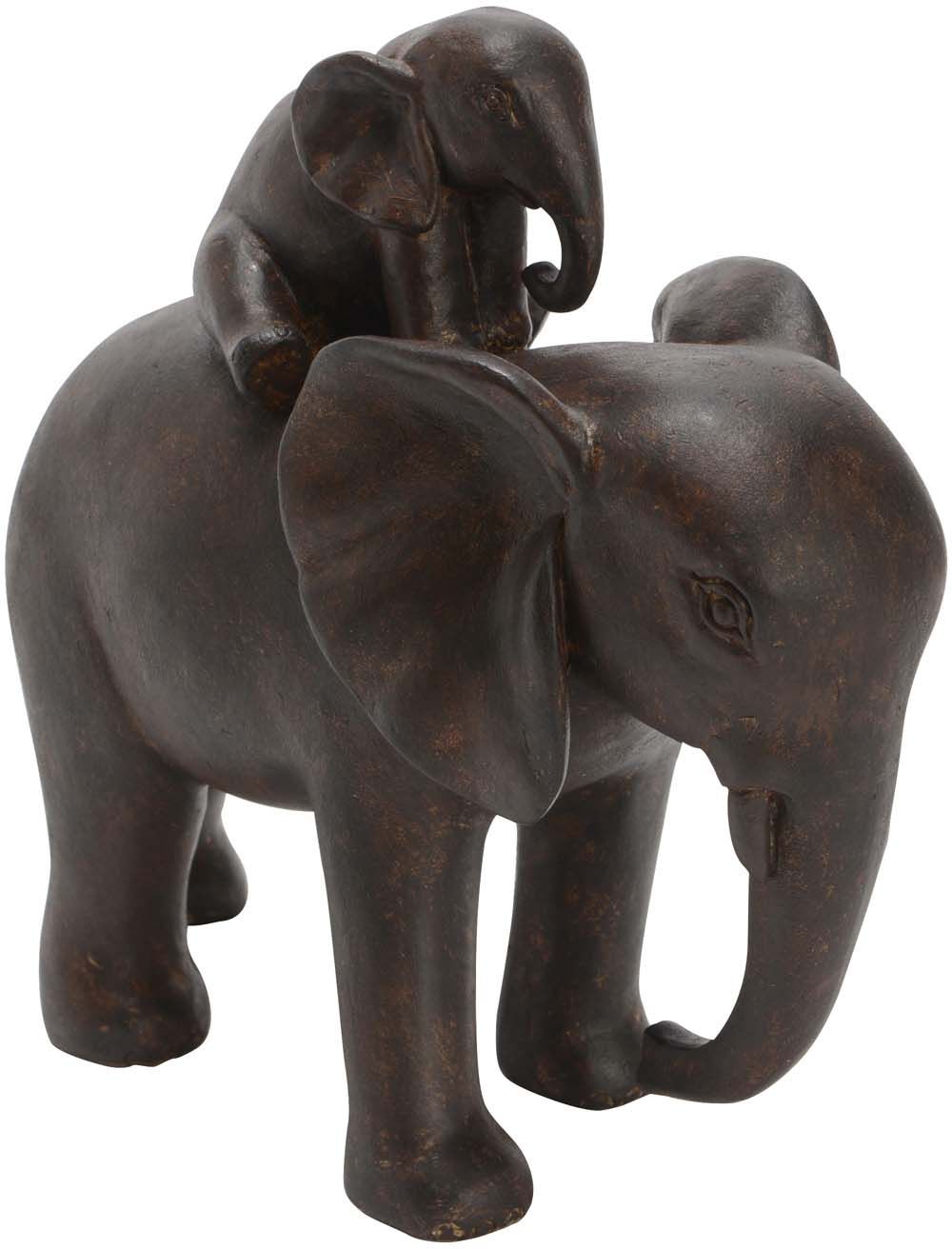 Eléphant debout et son bébé en résine