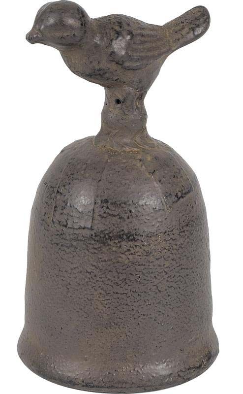 Cloche en fonte oiseau 15 cm