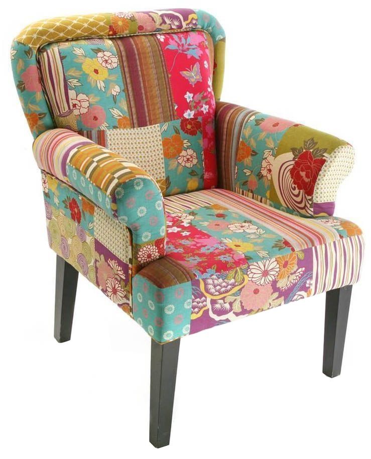 Fauteuil moelleux Patchwork bohème
