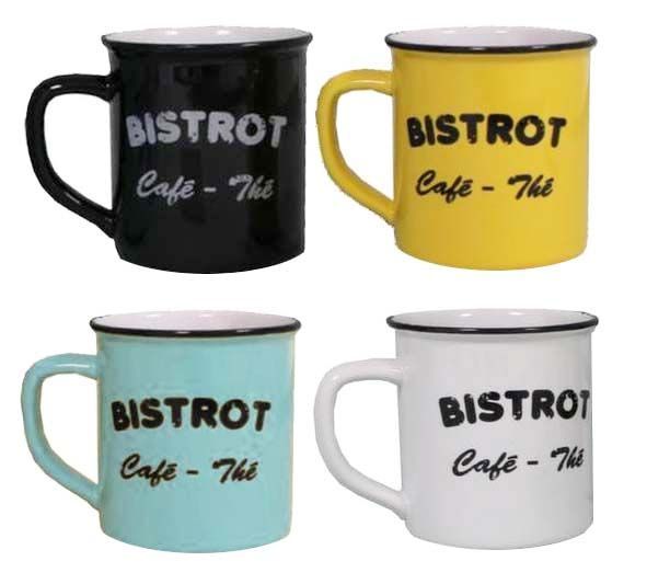 Set 4 mugs Brasserie bistrot (Lot de 4)