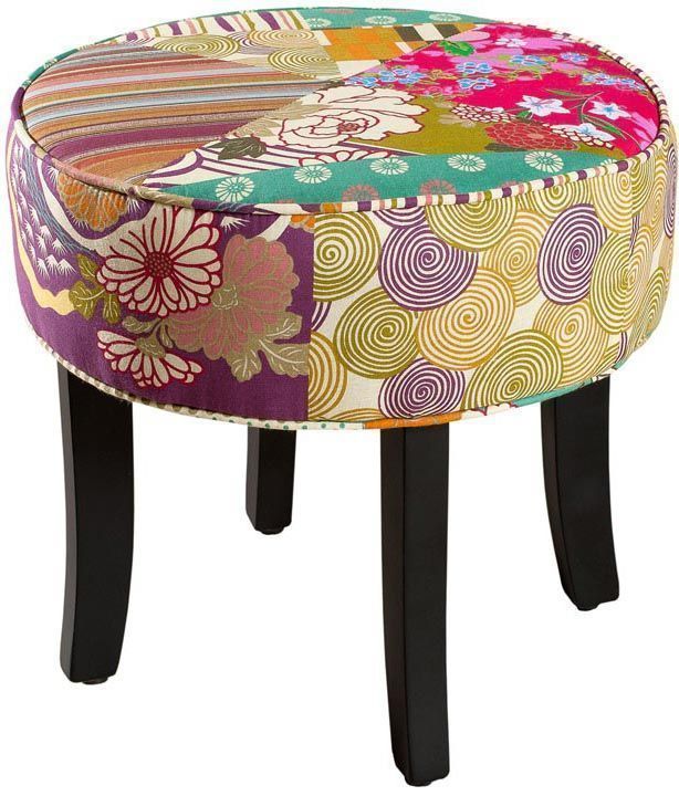 Tabouret rond Patchwork Bohème