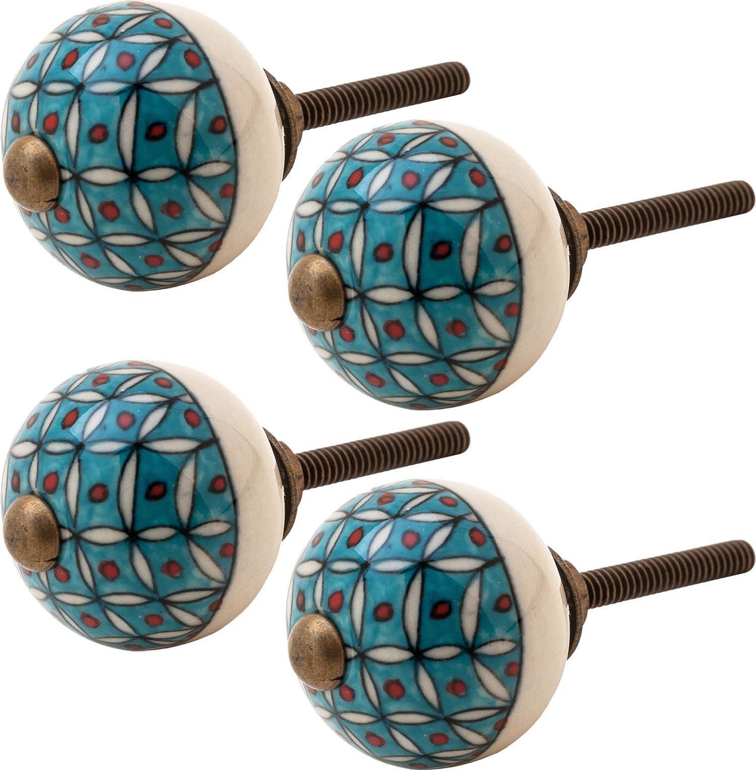 Boutons de porte motifs colorés (Lot de 4)