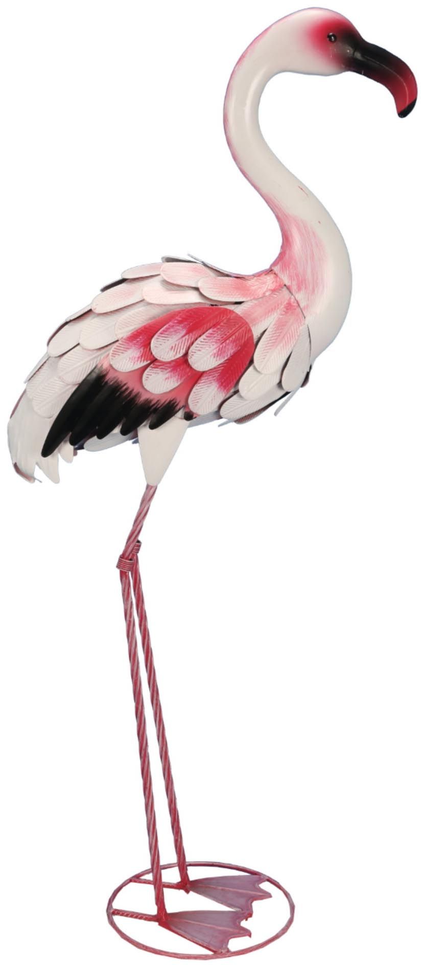 Flamant rose décoratif en métal 89 cm
