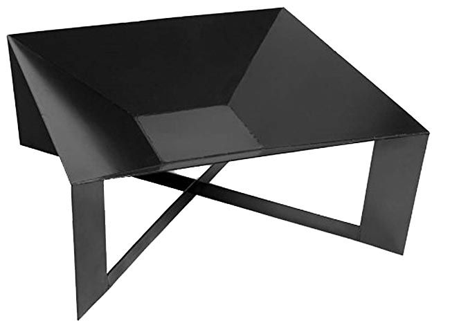 Brasero en acier pieds croisés design Noir