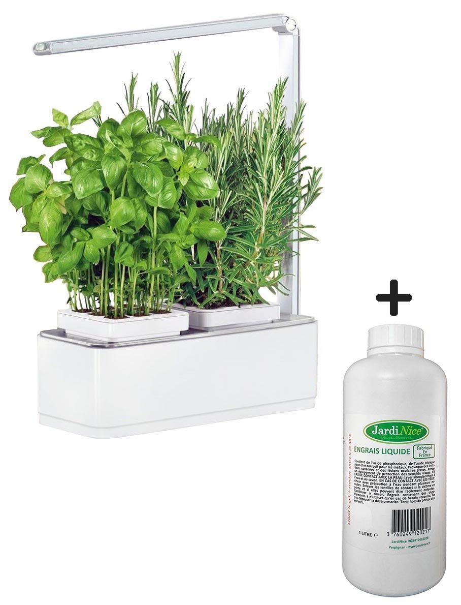 Jardinière avec lampe led intégrée Mini potager + engrais 1000 ml