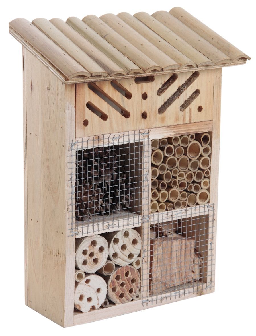Maison à insectes en bois et bambou