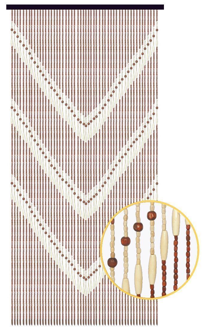 Rideau de porte en bois à motif ethnique