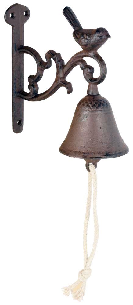 Cloche murale en fonte avec animal décoratif Oiseau