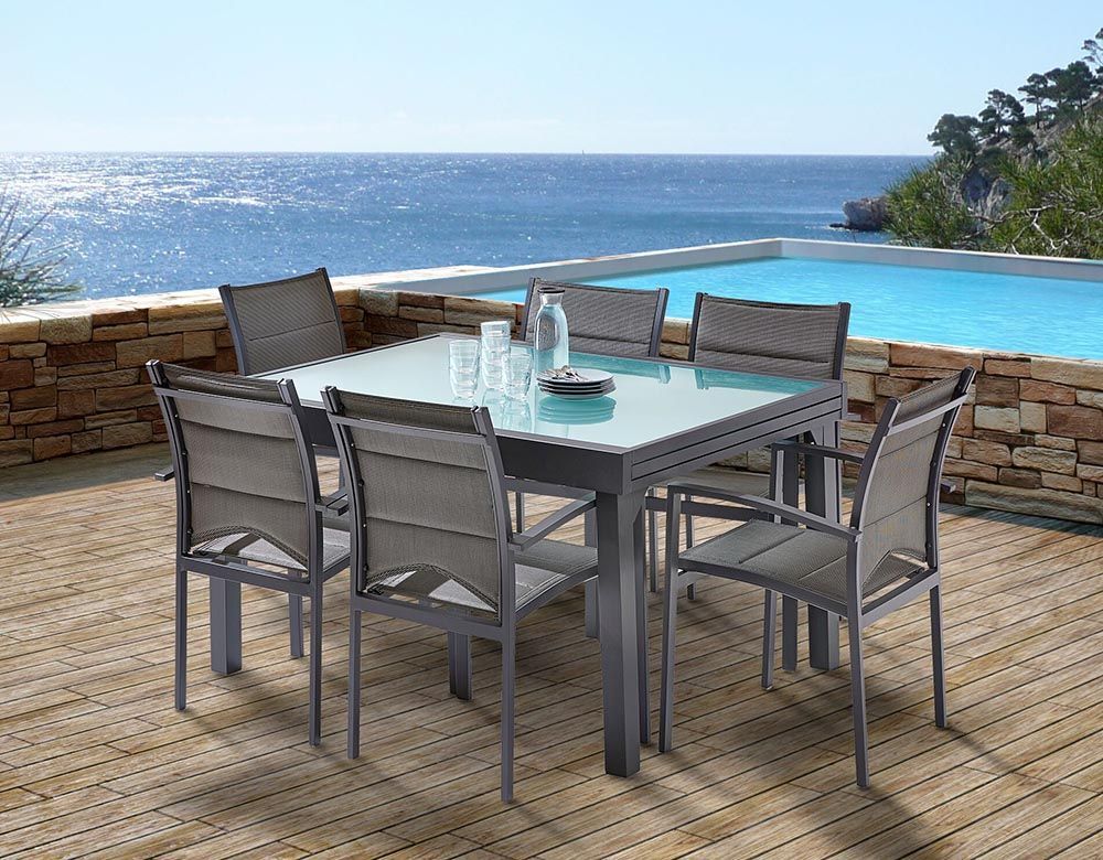 Salon de jardin moderne 6 personnes Modulo