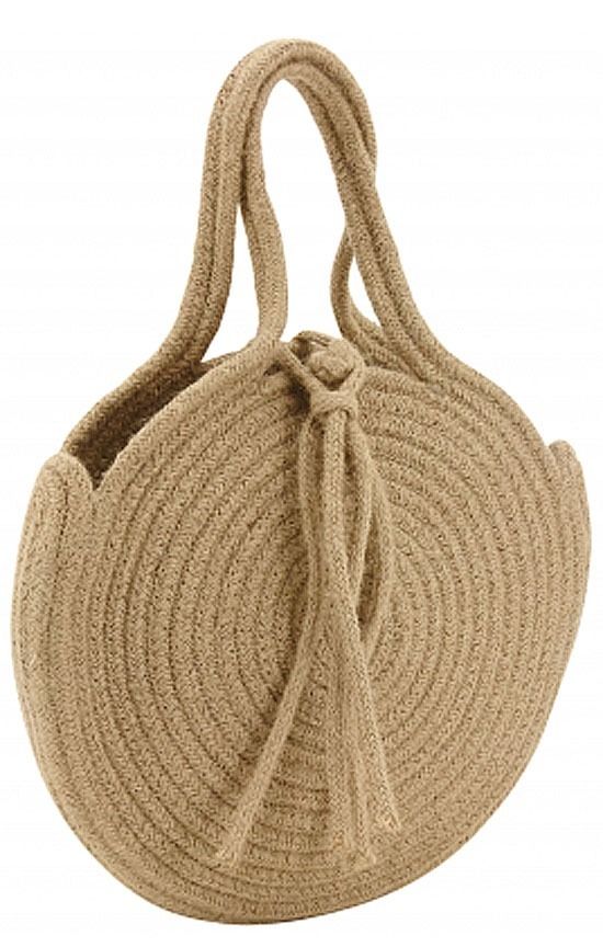 Sac rond en corde de coton et jute
