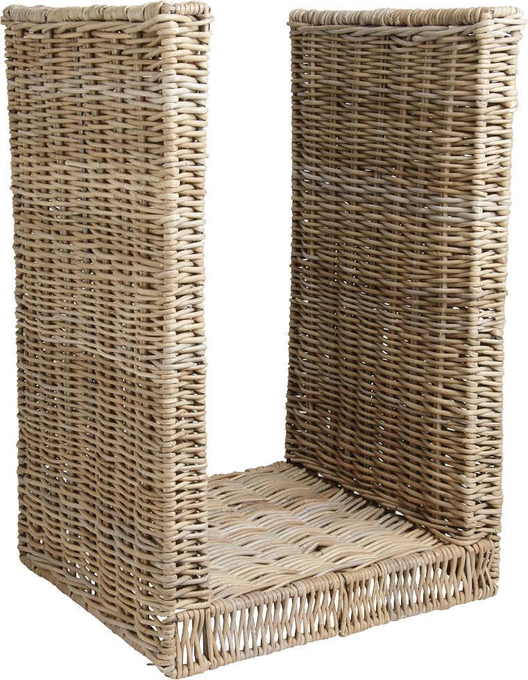 Grand panier à bûches métal et poelet