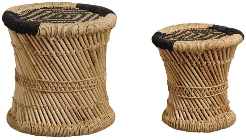 Tabourets en roseau (Lot de 2)