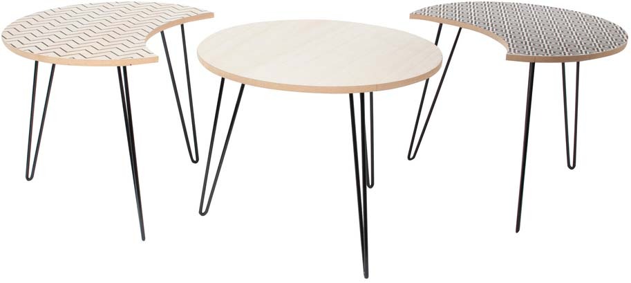 Table gigogne pieds fils (Lot de 3)