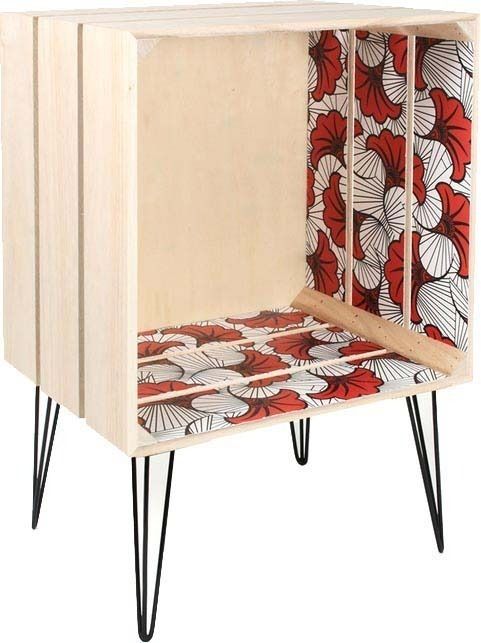 Meuble cagette pieds en métal Wax