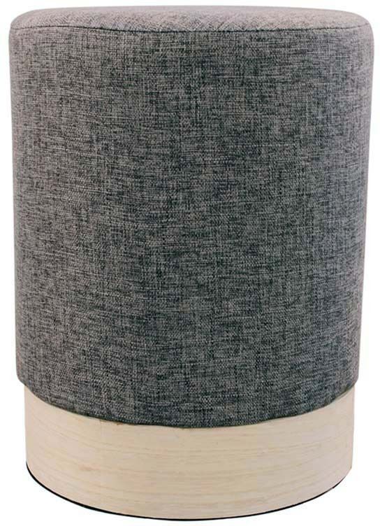 Pouf scandinave en tissu base bois 30 cm