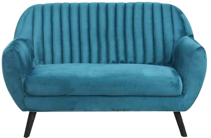 Canapé 2 places en velours Sofia Bleu