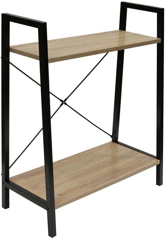 Etagère 2 tablettes en bois et métal Savannah