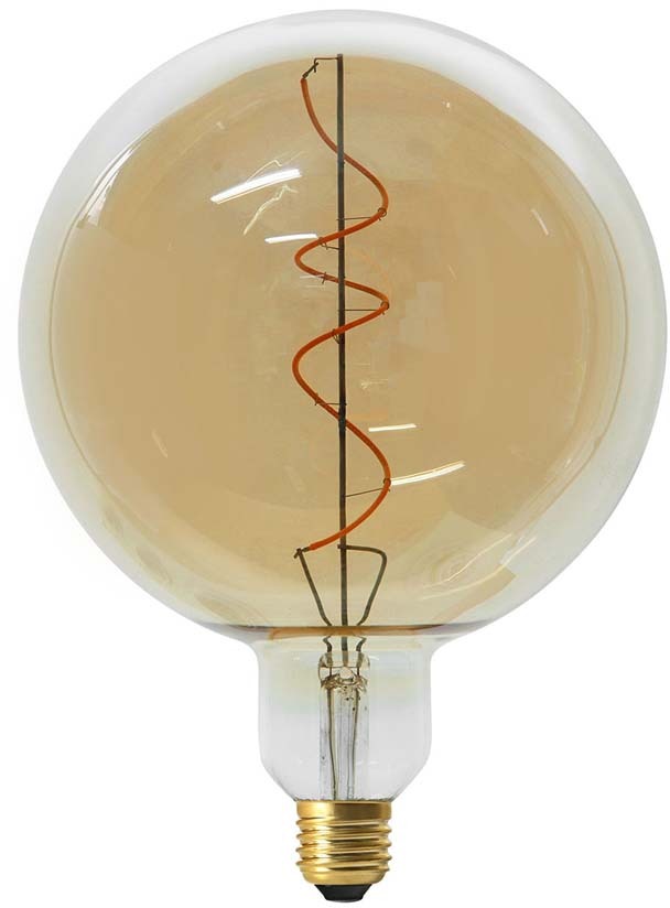 Ampoule ronde à led spirale ambrée 20 cm