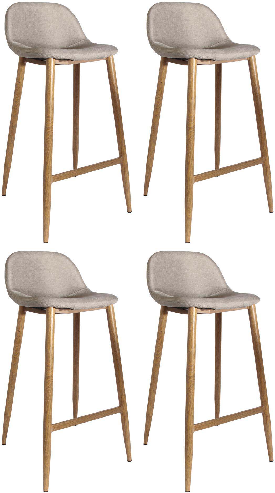 Tabouret de bar assise en tissu (Lot de 4)