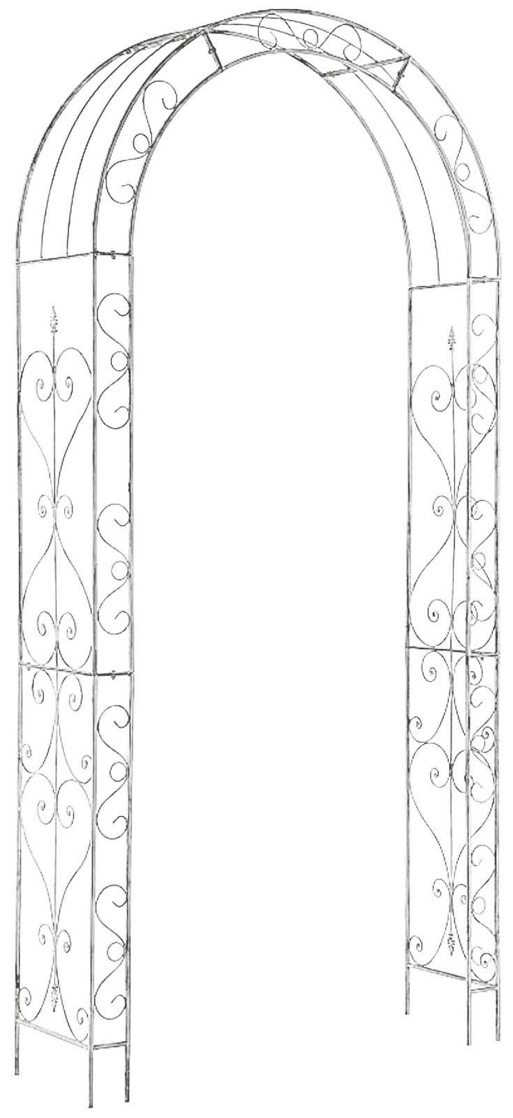 Arche en fer gris blanchi Rosalie