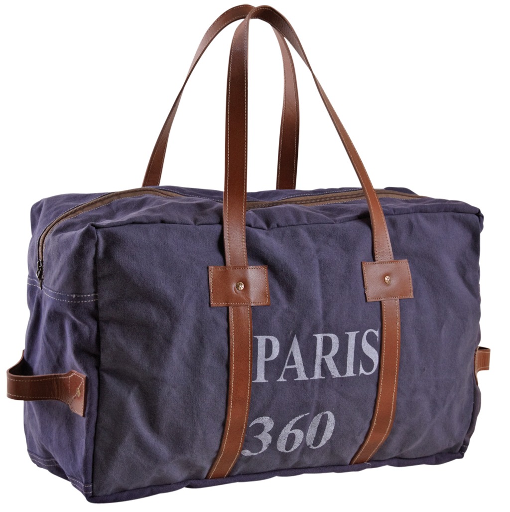 Sac de voyage en coton et cuir Paris 360
