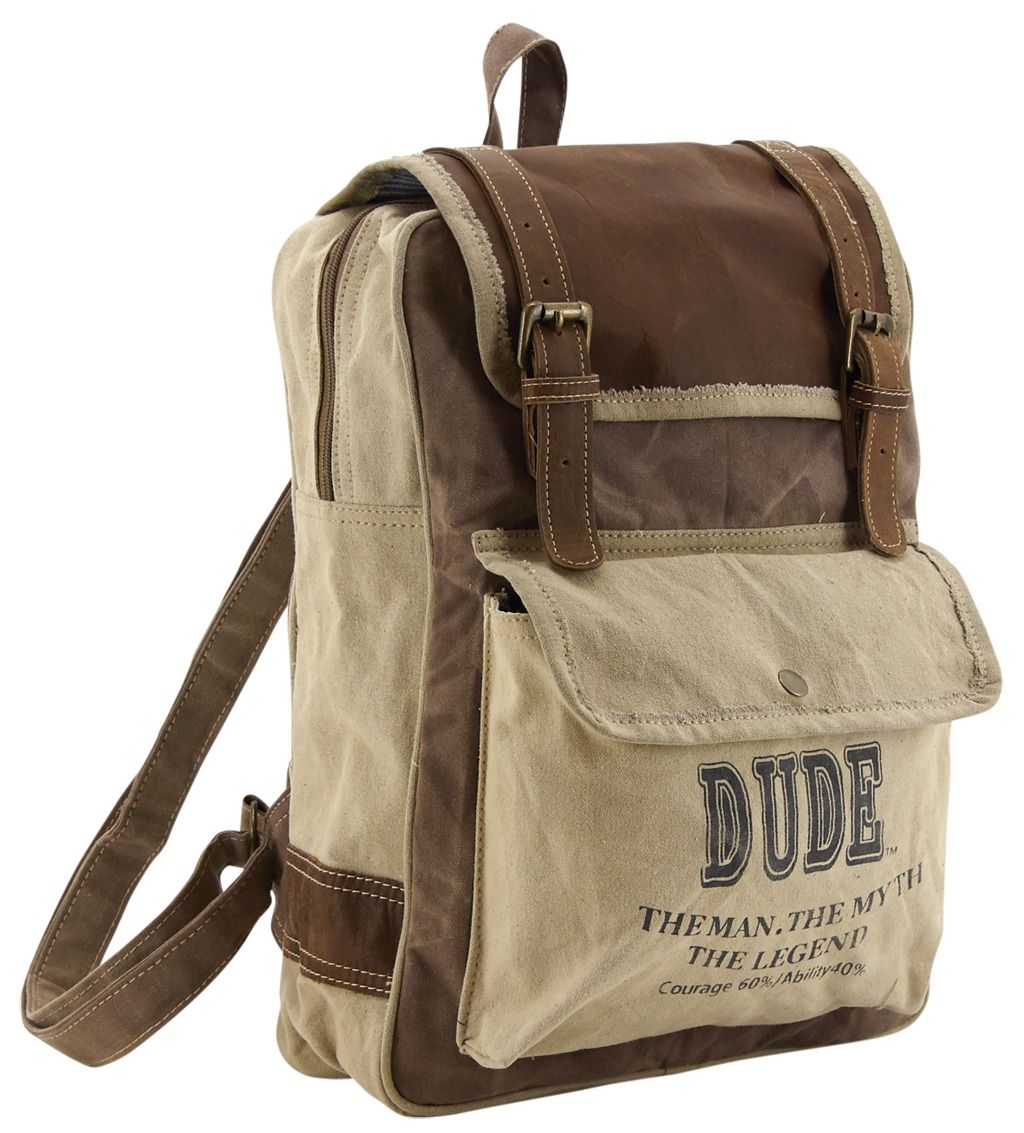 Sac à dos en coton et cuir Dude Dude
