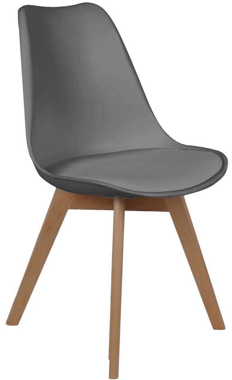 Chaise scandinave coque polypropylène et coussin