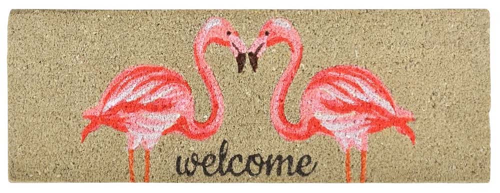 Tapis en fibres de coco motif Flamants roses