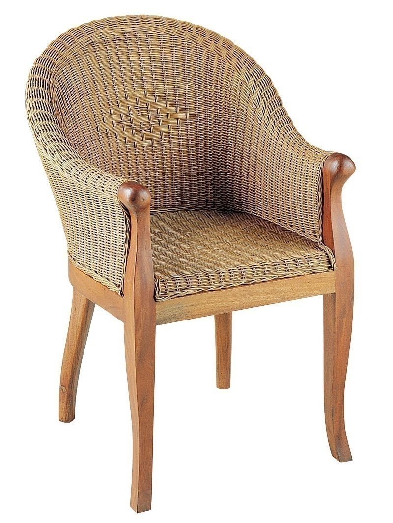 Fauteuil en rotin et acajou Milano