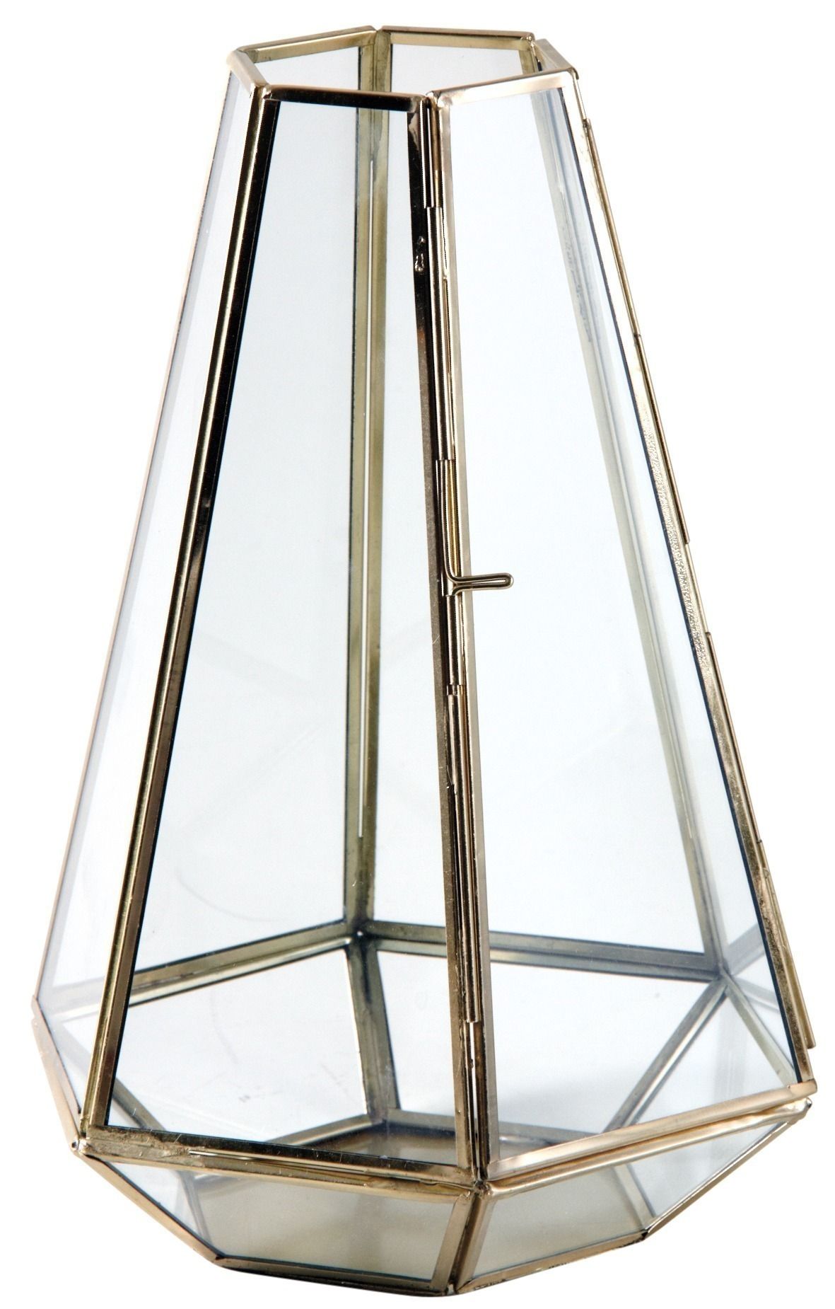 Photophore en verre et laiton