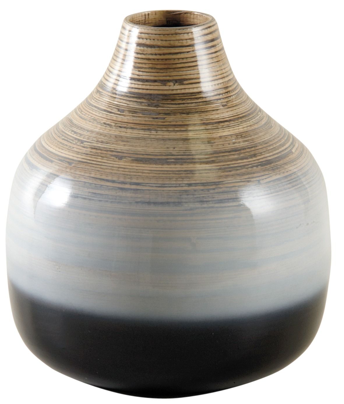Vase boule bambou laqué